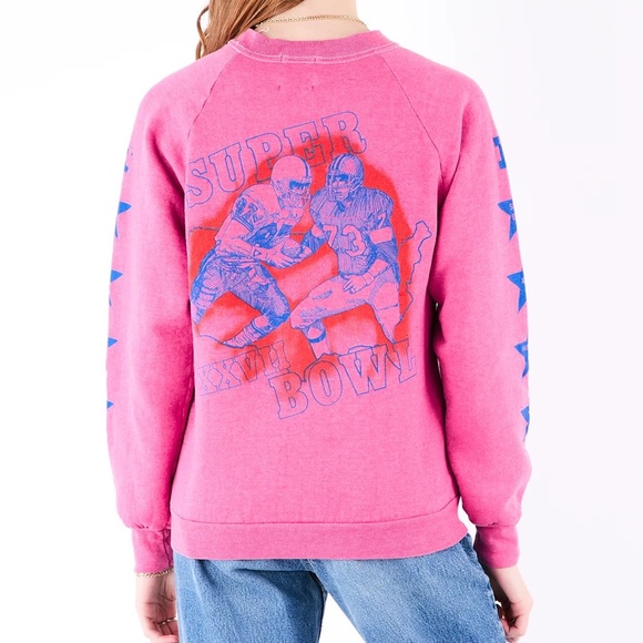 LF Stores VINTAGE BUFFALO BILLS & DALLAS COWBOYS PINK OVERDYE SWEATSHIRT - Picture 2 of 2
